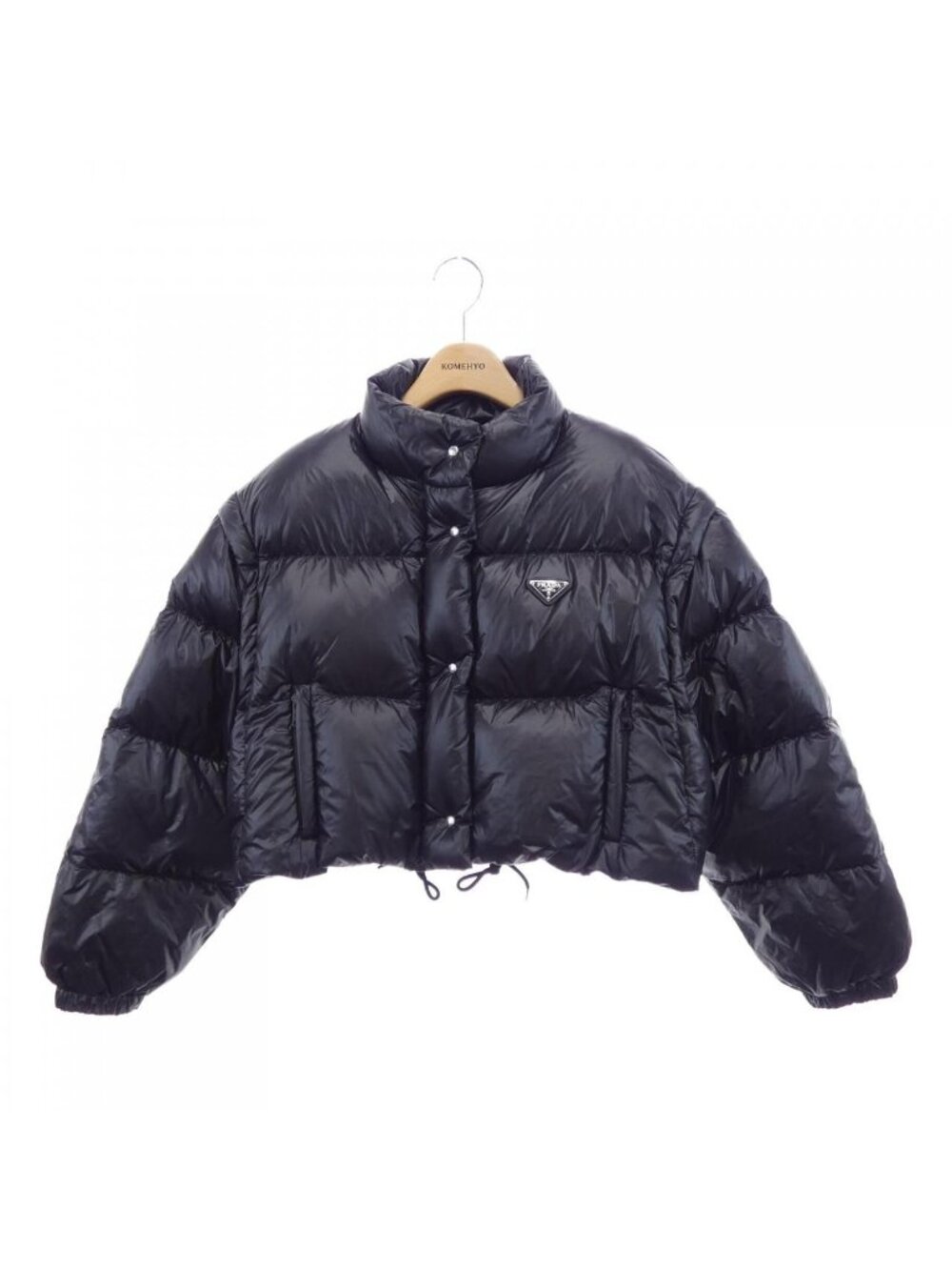 Prada Triangle Logo 2-Way Cropped Convertible Down Jacket